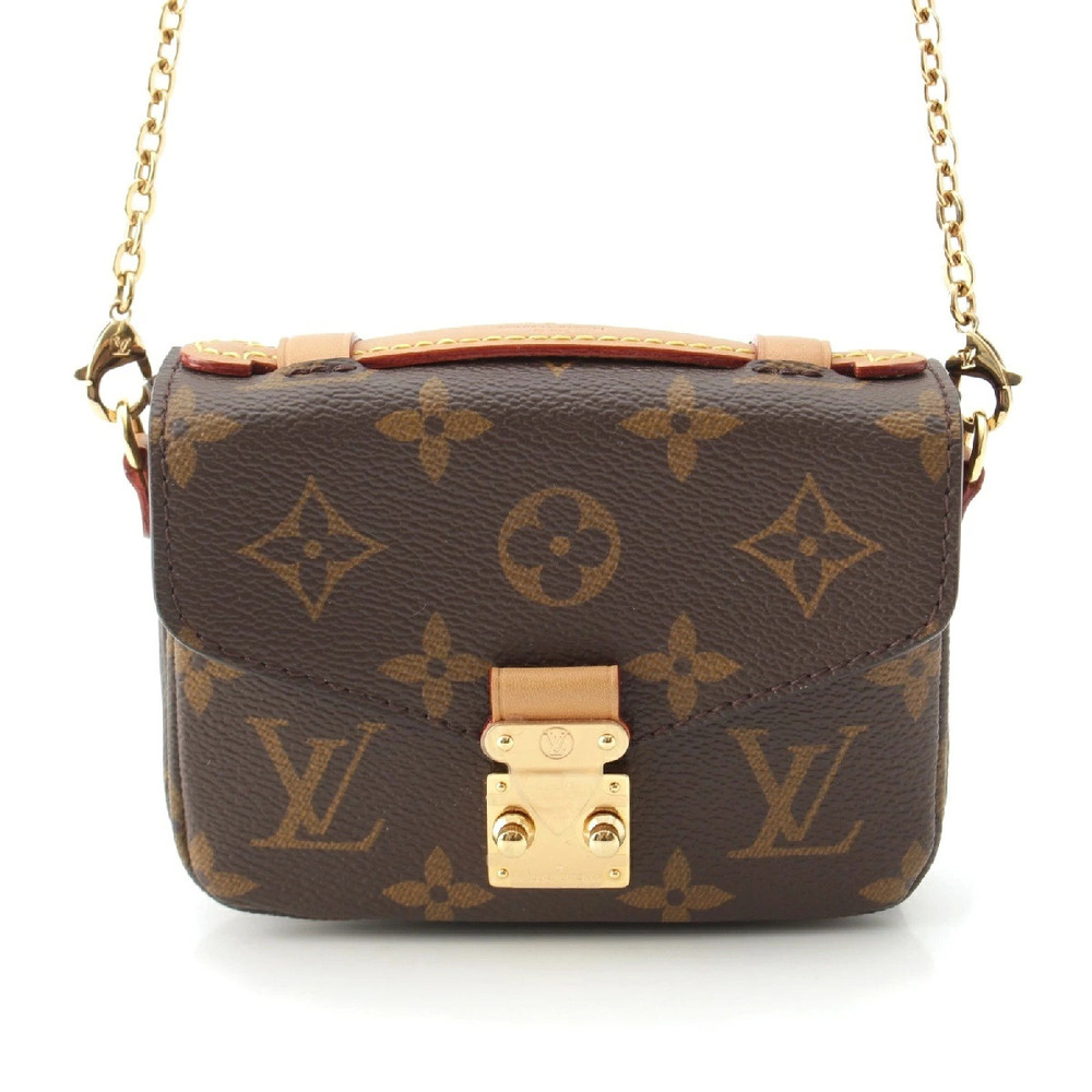 Louis Vuitton Monogram Canvas Micrometis Chain Shoulder Bag Brown